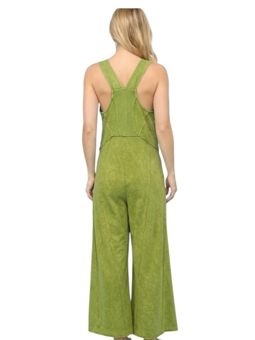 BlueVelvet Women’s Wide-Leg Olive Green Jumpsuit XL - Picture 3 of 4